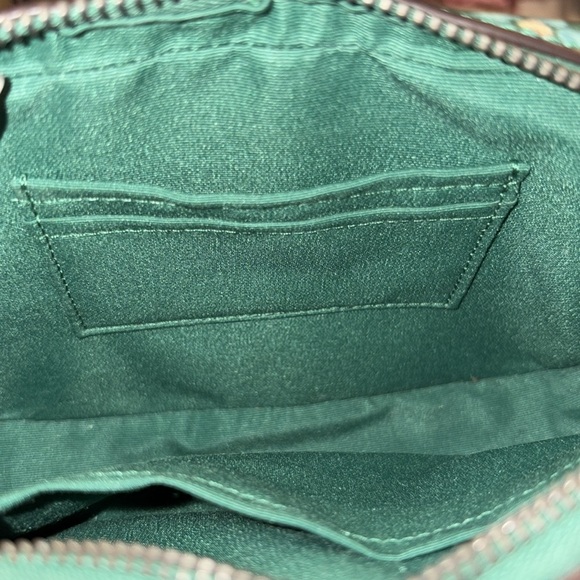 Coach mini camera bag & compact wallet mystical floral print on green. P 14 - Picture 15 of 16